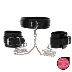 LBP - LRP Associes Collier Et Menottes De Poignets Heavy Taboom Noir -Poppers Soldes 2023 collier et menottes de poignets heavy taboom noir 2