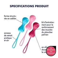 LBP - LRP Associes Kit De 3 Boules De Geisha - 3.4 Cm Satisfyer -Poppers Soldes 2023 kit de 3 boules de geisha 34 cm 2