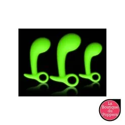 LBP - LRP Associes Lot De 3 Plugs Prostatiques Phosphorescents Glow Silicone -Poppers Soldes 2023 lot de 3 plugs prostatiques phosphorescents glow silicone 1
